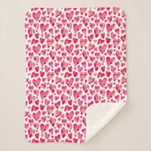 Valentinstag Rosa Liebe Herz Sherpadecke (Vorderseite)
