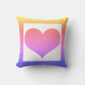 Valentinstag Rosa Lila Ombre Glitzer Herz Kissen (Vorderseite)