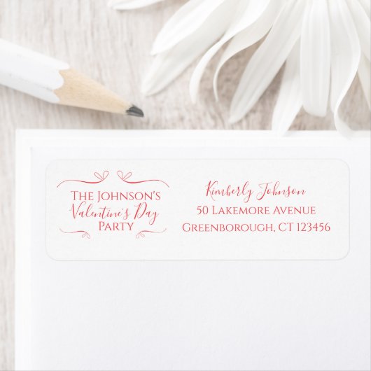 Valentinstag Rosa Party Rücksendeadresse (Insitu)