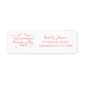 Valentinstag Rosa Party Rücksendeadresse (Vorne)