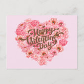 Valentinstag Rosa Peony Postkarte (Vorderseite)