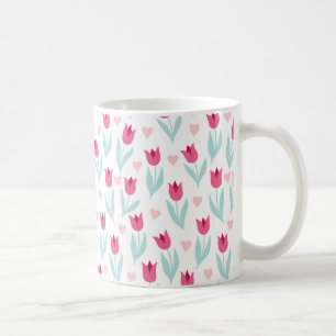 Valentinstag Rosa Tulips Blume Herz Kaffeetasse