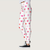 Valentinstag-rosa u. rote Herzen Leggings (Links)