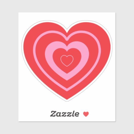 Valentinstag Rosa und Rot Zwei Tonne Herz Aufkleber (Blatt)