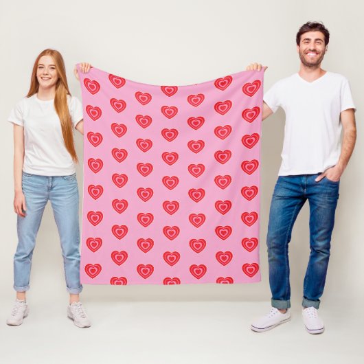 Valentinstag Rosa und Rot Zwei Tonne Herz Fleecedecke (Beispiel)