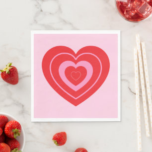 Valentinstag Rosa und Rot Zwei Tonne Herz Serviette