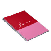 Valentinstag Rosa und Rote Farbkombination Herzbuc Notizblock (Rechte Seite)