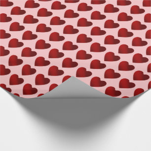 Valentinstag Rosa und Rote Herzen Geschenkpapier