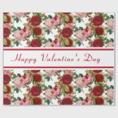 Valentinstag Rosa und Rote Rose Geschenkpapier (Flach)