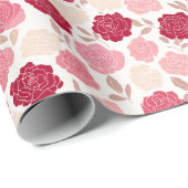 Valentinstag-Rosa- und -Rote-Rosen-Geschenkpapier  Geschenkpapier (Rolleneckpunkt)