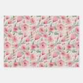 Valentinstag Rosa und Rote Rosen Geschenkpapier Set (Vorderseite 2)