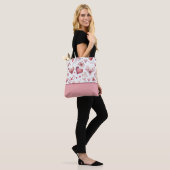 Valentinstag Rosa und Rotes Herz, Farbblock Tasche (Am Model)