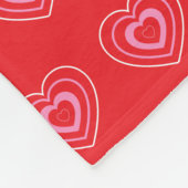 Valentinstag Rosa und Rotes Herz Fleecedecke (Ecke)
