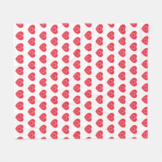 Valentinstag Rosa und Rotes Herz Fleecedecke (Vorderseite (Horizontal))