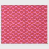 Valentinstag Rosa und Rotes Herz Muster Geschenkpapier (Flach)