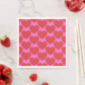 Valentinstag-Rosa und rotes Herz-Muster-Party Serviette (Beispiel)