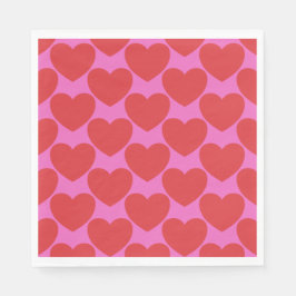 Valentinstag-Rosa und rotes Herz-Muster-Party Serviette