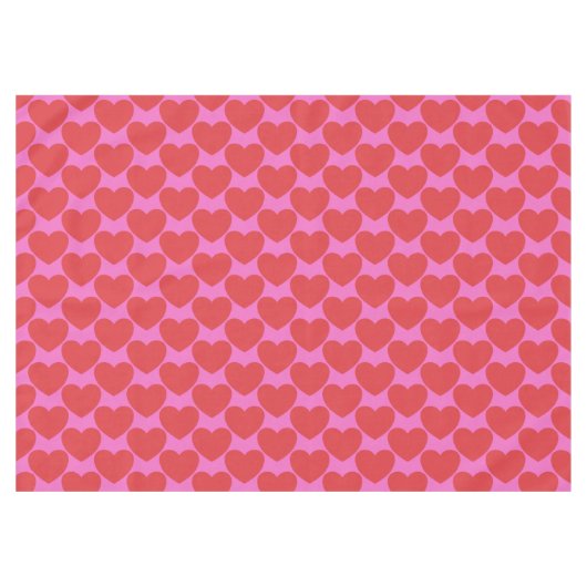 Valentinstag-Rosa und rotes Herz-Muster-Party Tischdecke (Vorderseite (Horizontal))