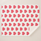 Valentinstag Rosa und Rotes Herz Sherpadecke (Vorderseite (Horizontal))