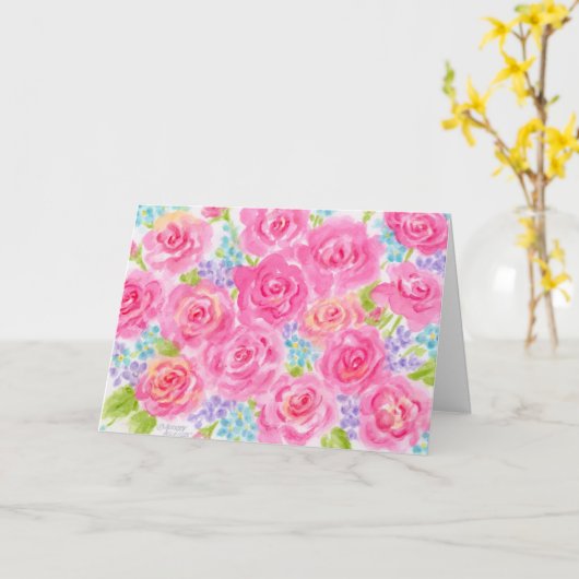 Valentinstag Rose Denken Sie an Ihre Karte (Gelbe Blume)