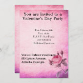 Valentinstag Rose Einladung (Vorne/Hinten)