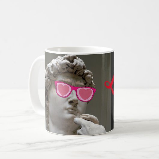 Valentinstag Rose farbige Brillen Kaffeetasse (Vorderseite Links)
