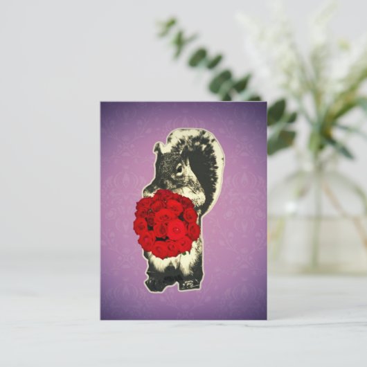 Valentinstag Rose Feiertagspostkarte (Stehend Vorderseite)