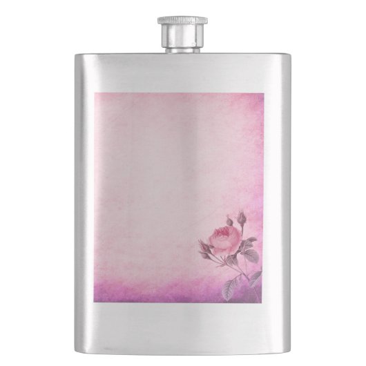 Valentinstag Rose Flachmann (Vorderseite)