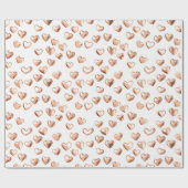 Valentinstag Rose Goldene Herzen Geschenkpapier (Flach)