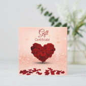 Valentinstag Rose Heart Bouquet Geschenkgutschein (Stehend Vorderseite)