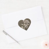Valentinstag-Rose Herz-Aufkleber (Umschlag)