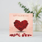 Valentinstag Rose Herz Bouquet - Karte (Stehend Vorderseite)