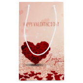 Valentinstag Rose Herz Bouquet Kleine Geschenktasc Geschenktüte (Rückseite)