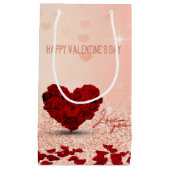 Valentinstag Rose Herz Bouquet Kleine Geschenktasc Geschenktüte (Vorderseite)