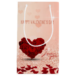 Valentinstag Rose Herz Bouquet Kleine Geschenktasc Geschenktüte