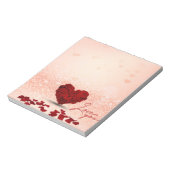 Valentinstag Rose Herz Bouquet - Notepad Notizblock (Rotiert)