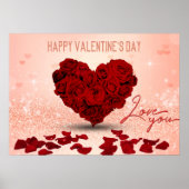 Valentinstag Rose Herz Bouquet - Plakatwerbung Poster (Vorne)