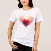 Valentinstag Rose Liebe Tri-Blend Shirt (Vorderseite)
