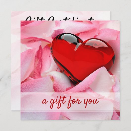 Valentinstag Rose Petals Geschenkkarte (Vorne/Hinten)