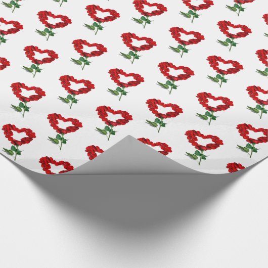 Valentinstag Rose Petals Wrapping Paper Geschenkpapier (Ecke)