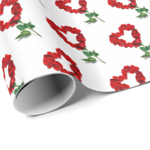 Valentinstag Rose Petals Wrapping Paper Geschenkpapier