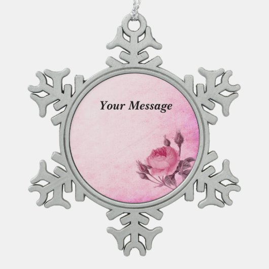 Valentinstag Rose Snowflake Gerahmte Ornament (Vorderseite)