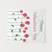 Valentinstag Rose Strauß Liebe Romantische Blume Wandteppich (Vorderseite (Horizontal))