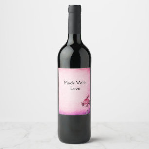 Valentinstag-Rose Weinetikett