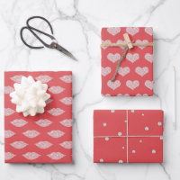 Valentinstag Rot Glamour Diamanten Lippen Herzen