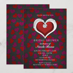 Valentinstag-Rot-Herz-Bling-Party-Einladungen Einladung