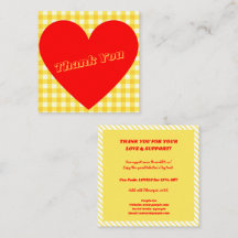 Valentinstag-Rot-Herz-Gelbes-Gingham-Dankeschön-Ka