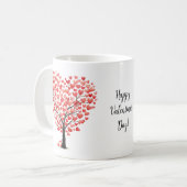 Valentinstag Rot Pink Aquarell-Herzen Baum Kaffeetasse (Vorderseite Links)
