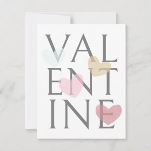Valentinstag Rot Pink Gold Herz Minimalistisch Ein Feiertagskarte