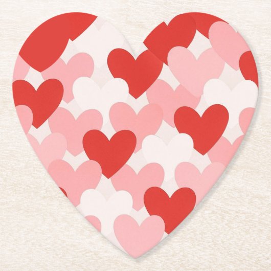 Valentinstag rot/pink/weiß Herz-Muster Untersetzer (Vorderseite)
